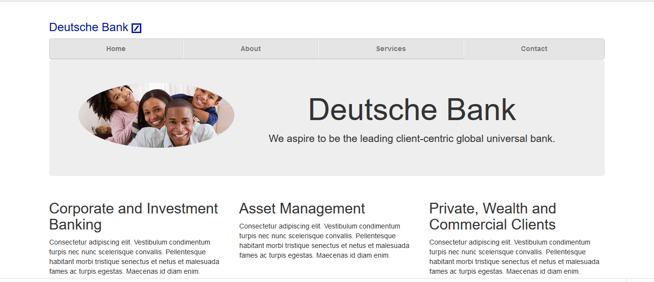 Deutsche Bank Website re-imagined